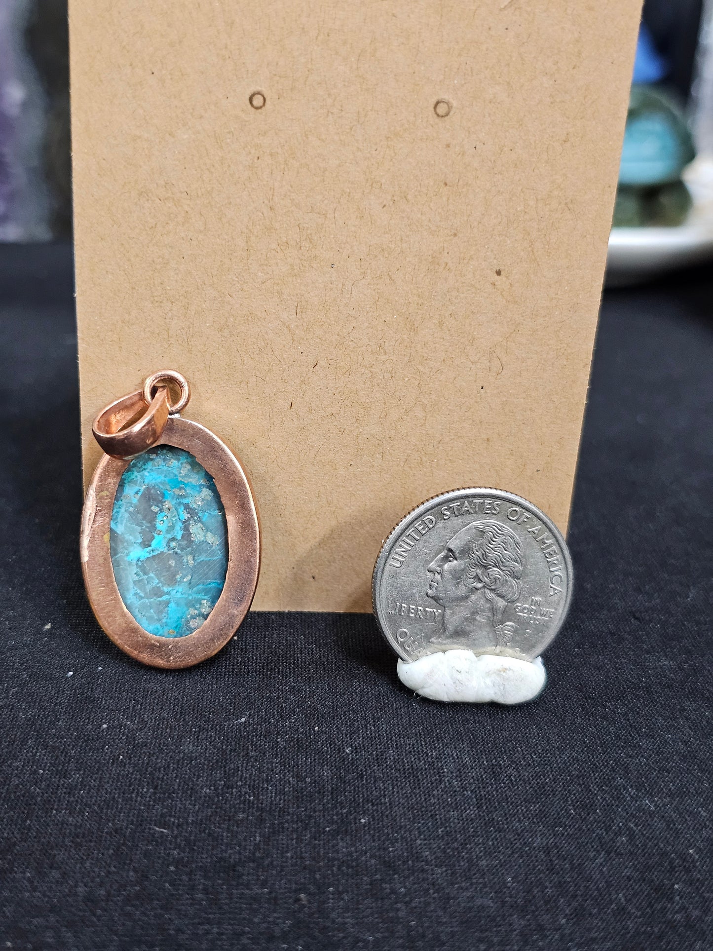 Copper Pendant with Chrysocolla