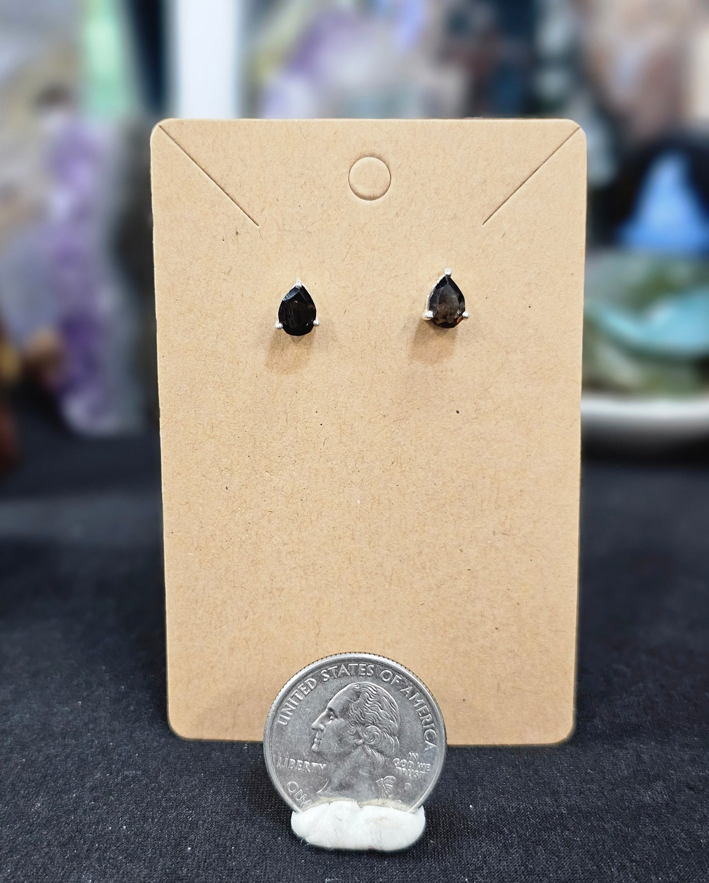 Green Baltic Amber Stud Earrings