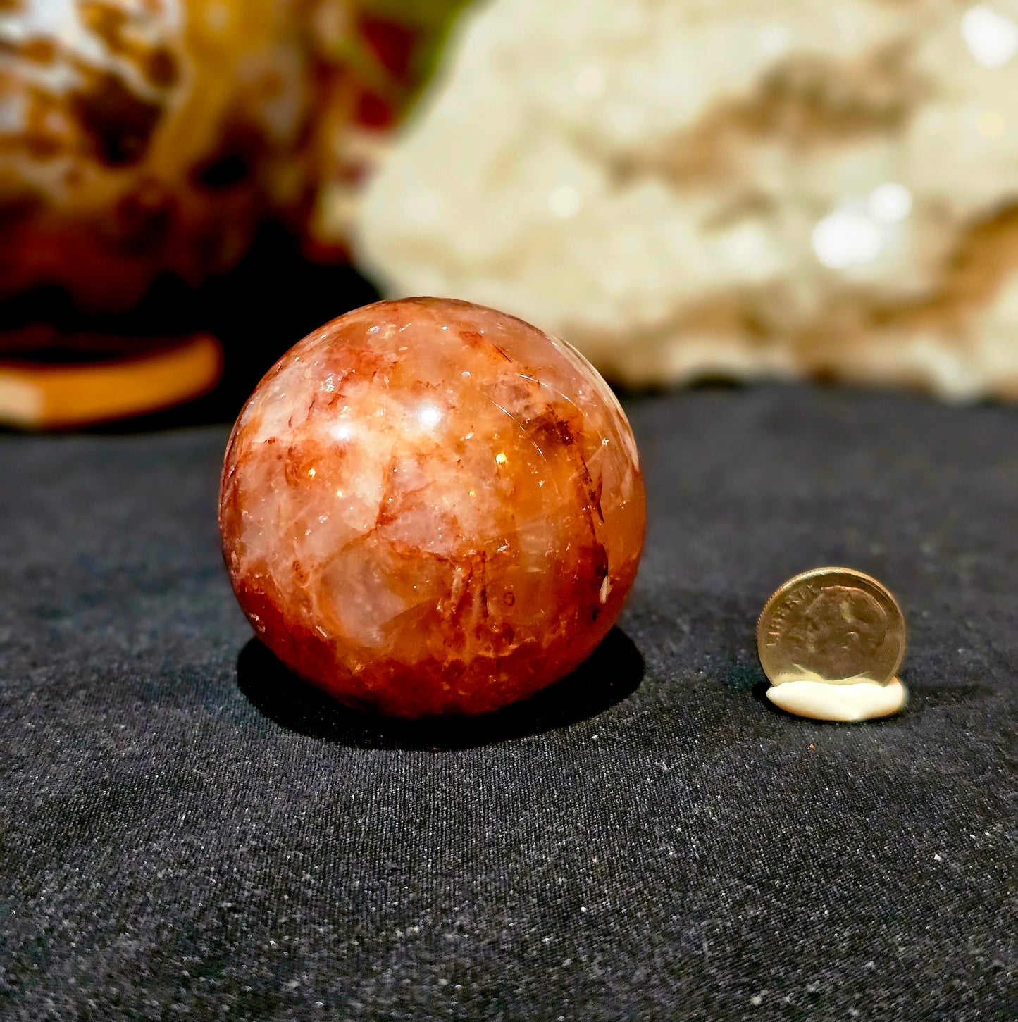 Super Flashy Fire Quartz Sphere