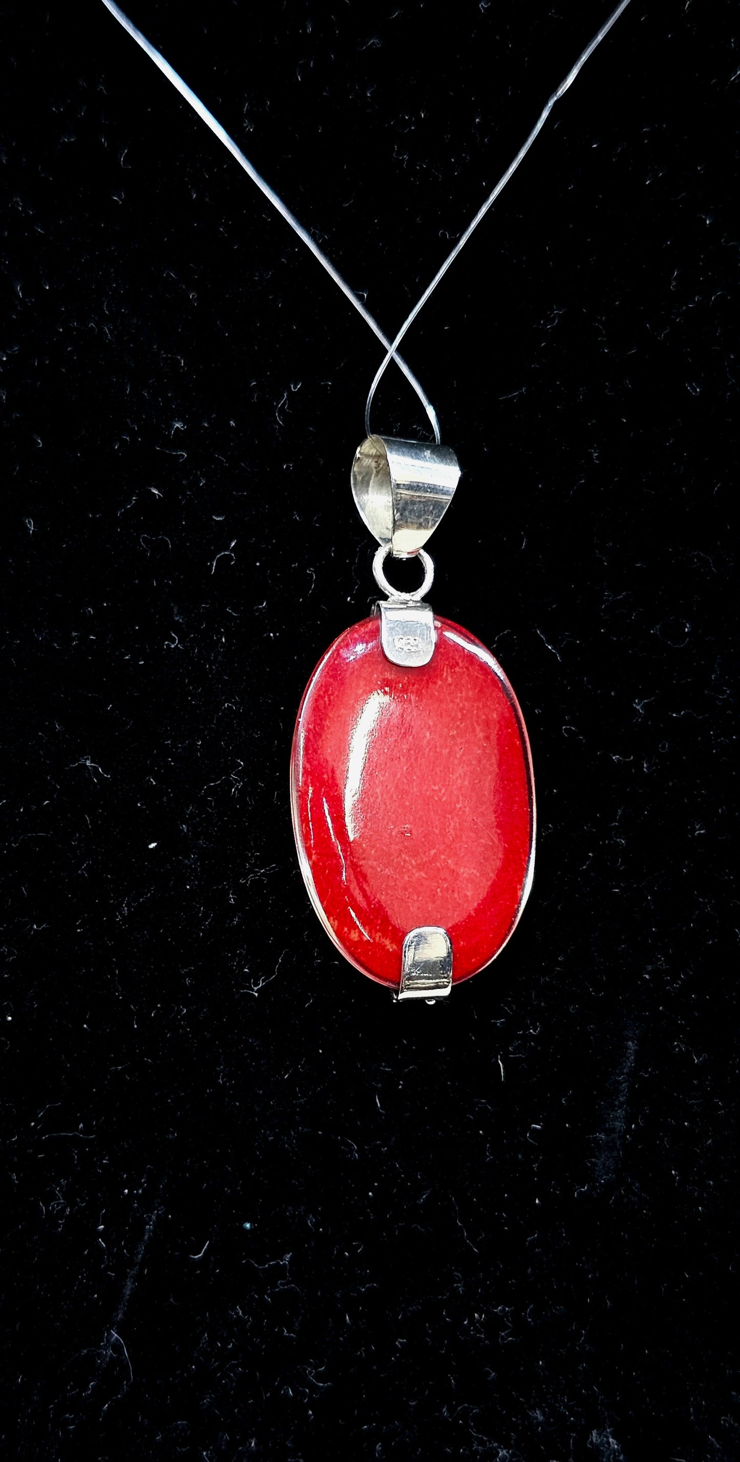 Red Coral Sterling silver pendant