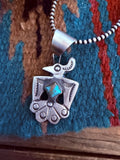 Handcrafted Sterling Silver & Turquoise Thunderbird Pendant by Chimney Butte