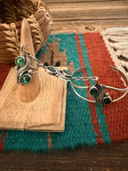 Handcrafted Old Pawn Abalone & Sterling Silver Cuff Bracelet with Hand Chain