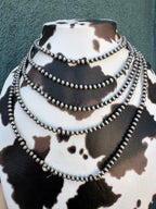 3mm Sterling Silver Pearl Style Beaded Necklace w/ 2 inch extender