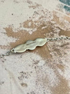Handmade Sterling Silver Palomino Turquoise Chain Bracelet "Signed Nizhoni"
