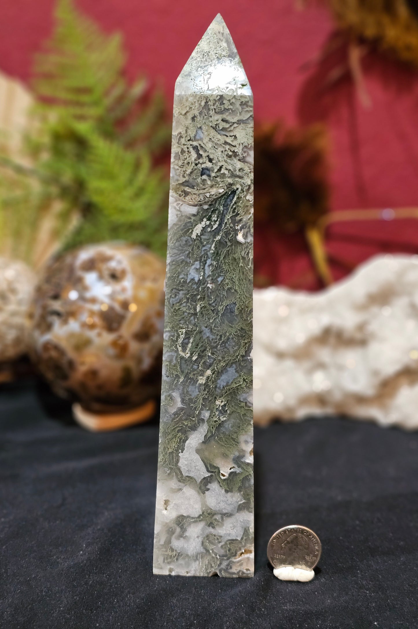 Big, Jelly, Moss Agate Tower
