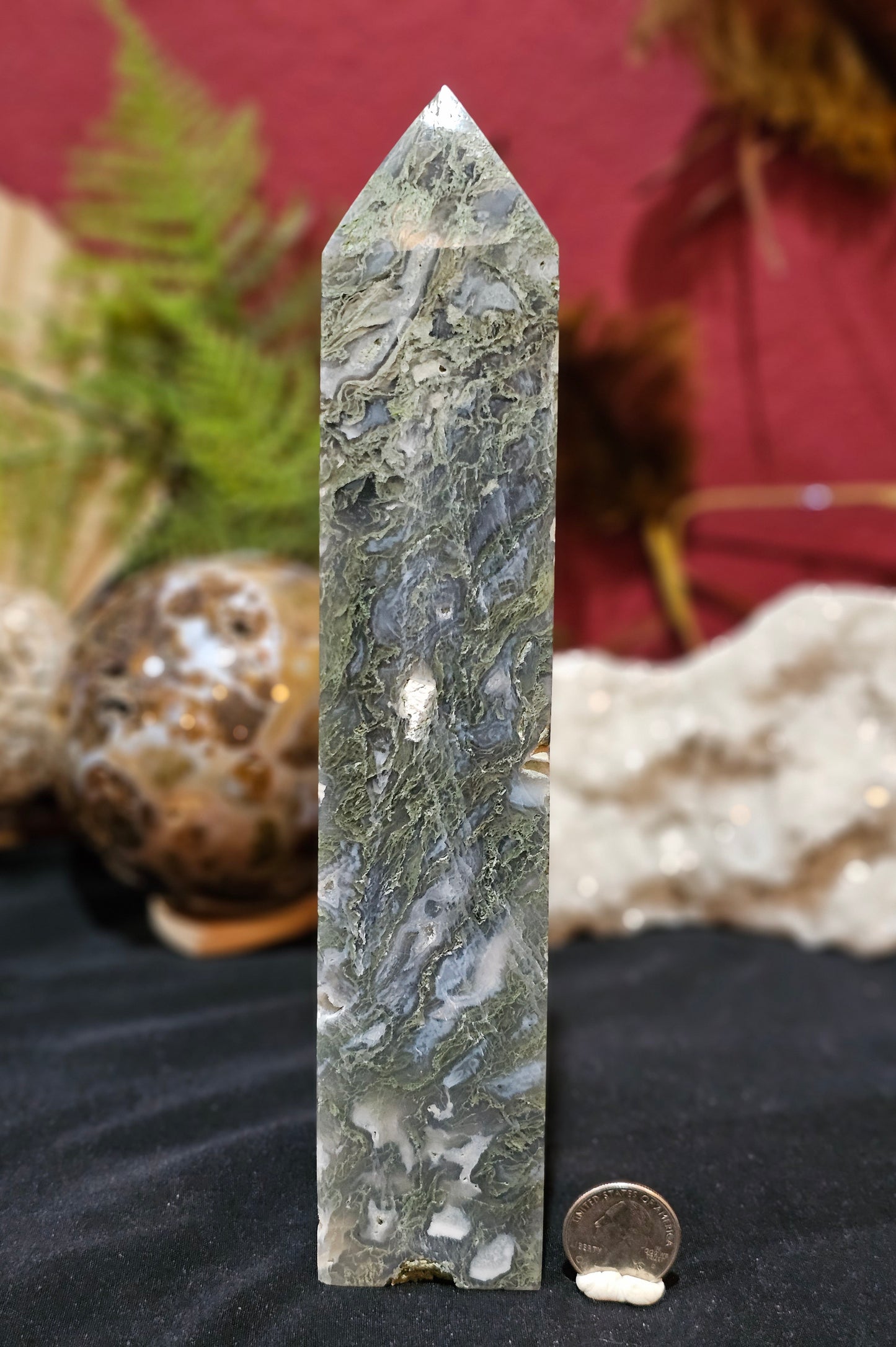 Big, Jelly, Moss Agate Tower