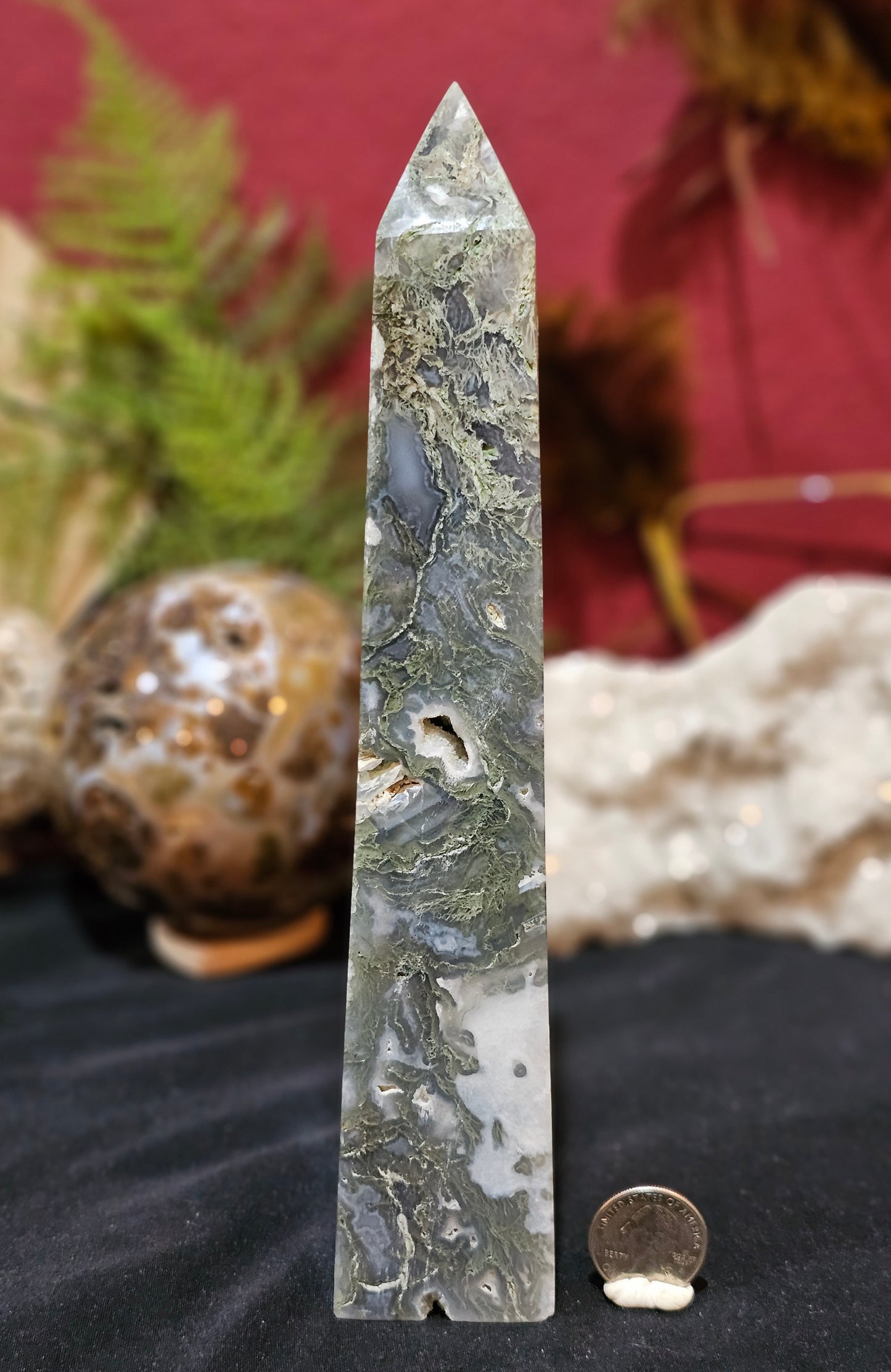 Big, Jelly, Moss Agate Tower