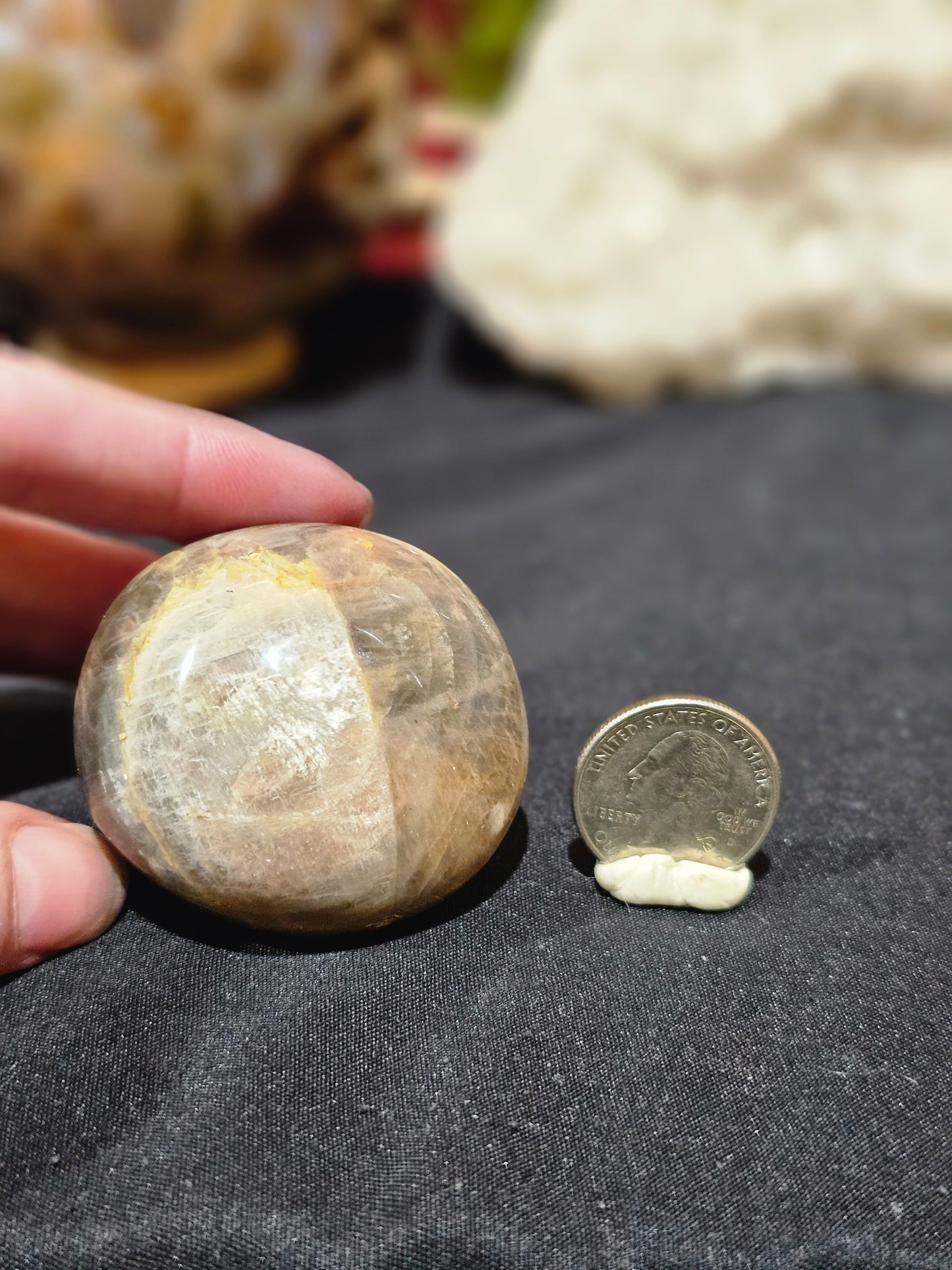 Black Moonstone Palm Stone