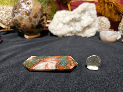 Carnelian/Moss Agate Double Terminated Point
