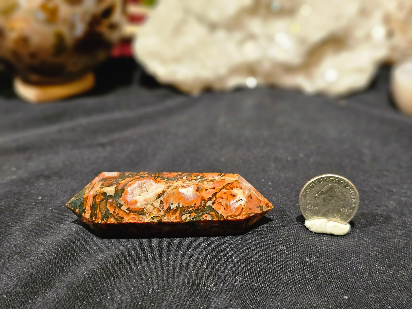 Carnelian/Moss Agate Double Terminated Point