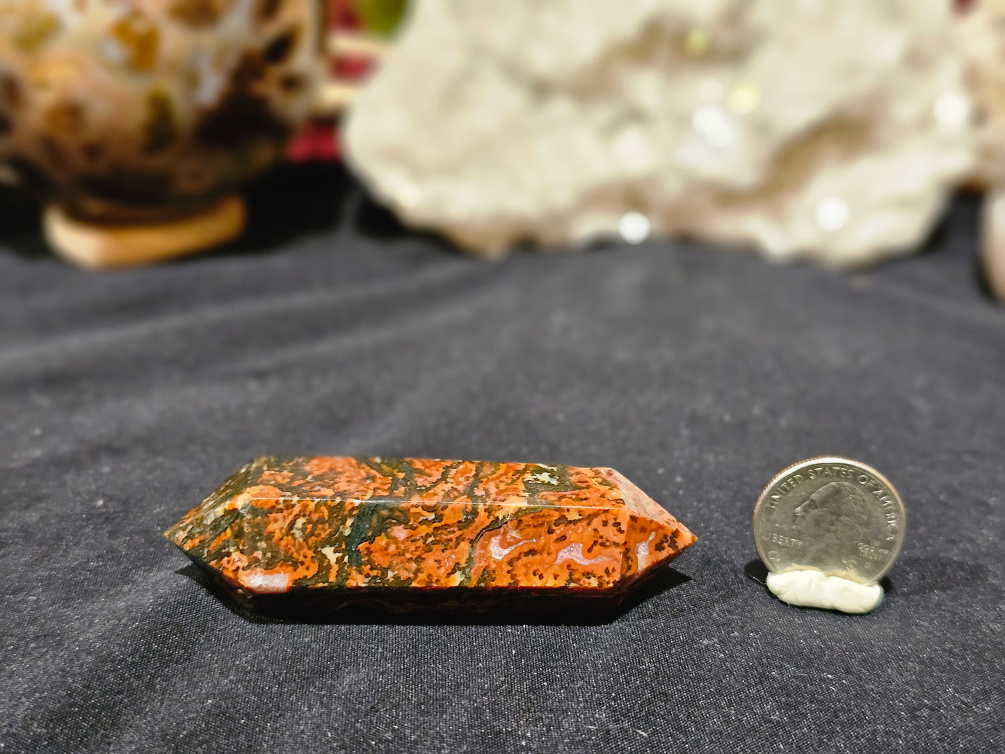 Carnelian/Moss Agate Double Terminated Point