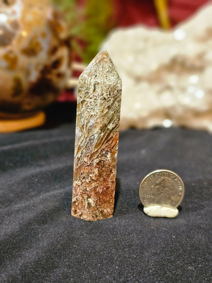 Druzy, Colorful, Red Moss Agate Point