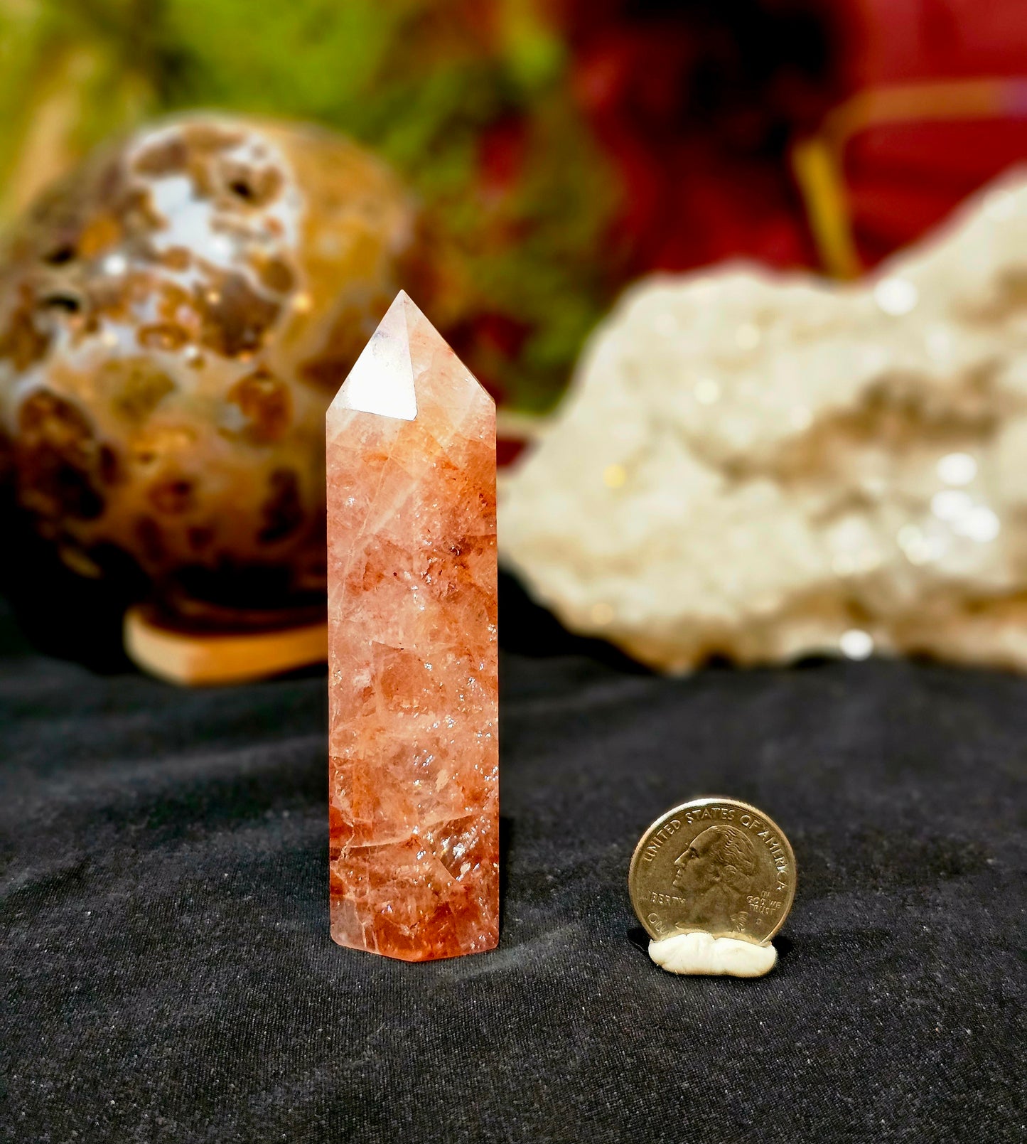 Super Flashy Fire Quartz Point