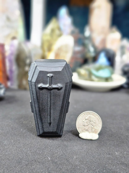 Awesome, larger size, Black Obsidian Coffin