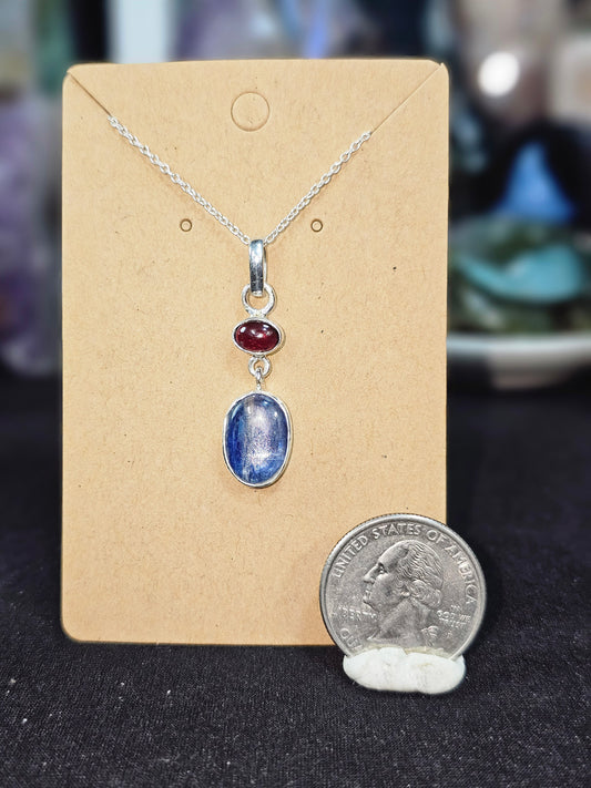.925 Kyanite with Garnet Pendant ONLY