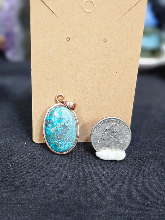 Copper Pendant with Chrysocolla