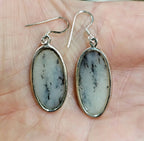 Merlinite (Dendritic Opal) Earrings set in .925 Silver