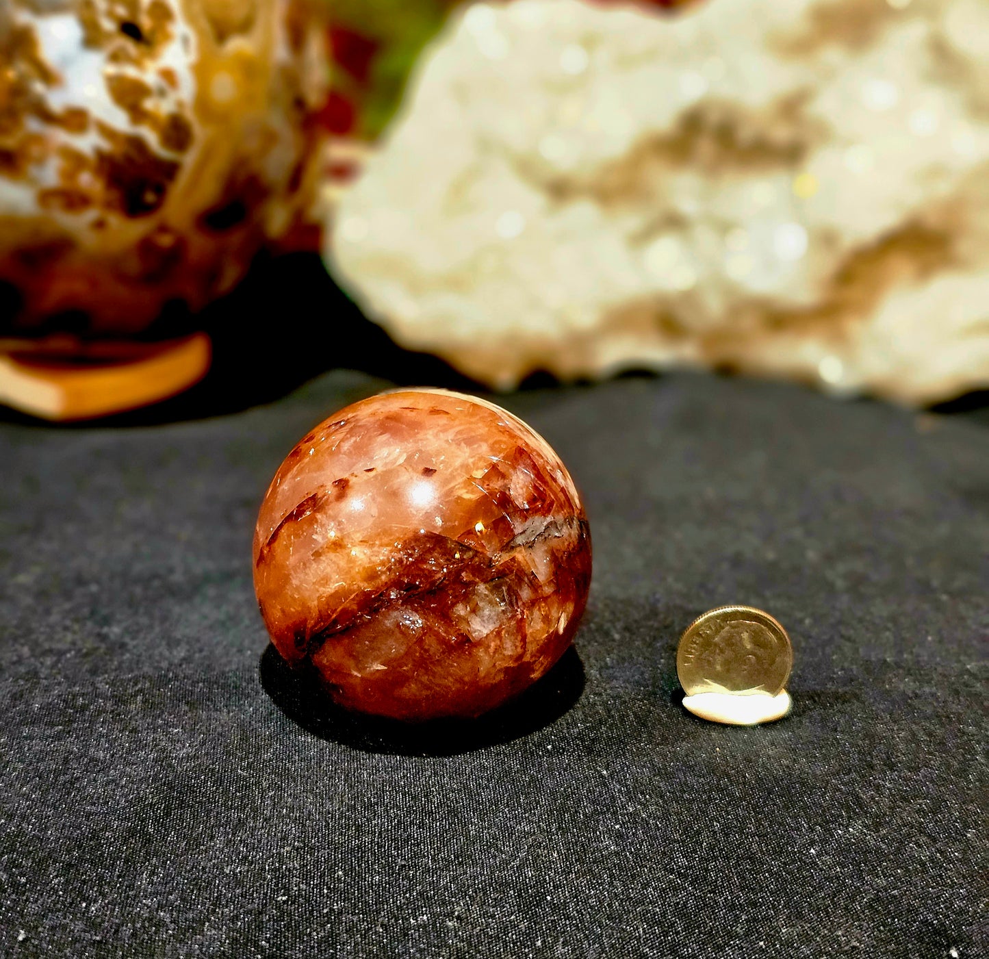 Super Flashy Fire Quartz Sphere