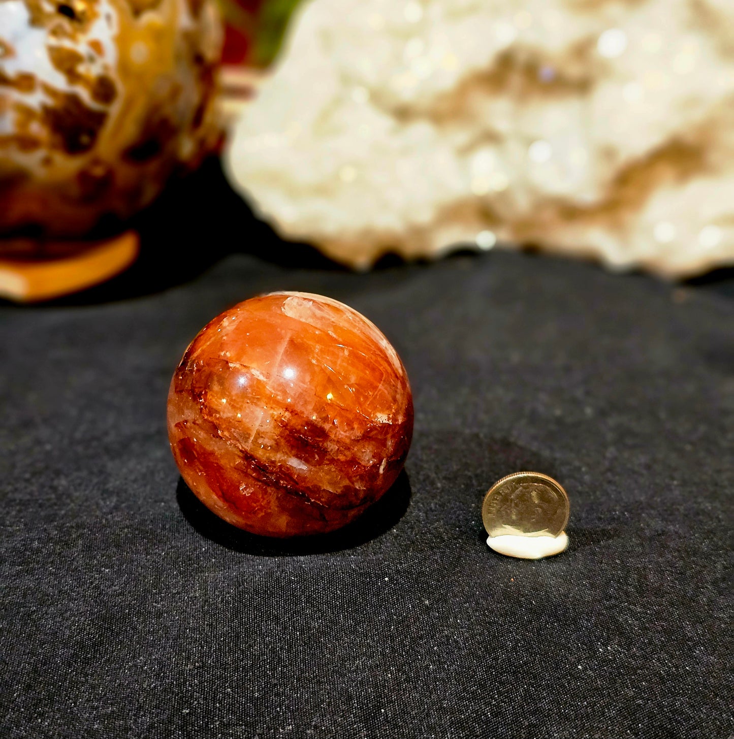 Super Flashy Fire Quartz Sphere