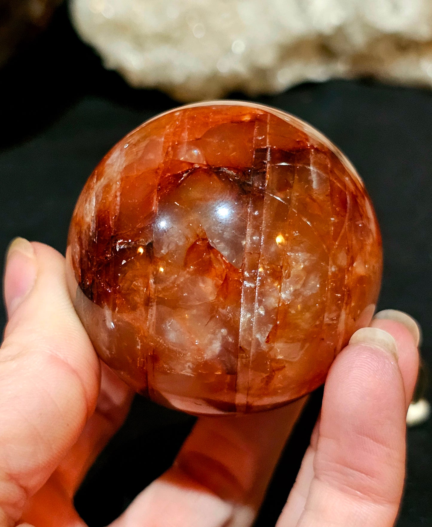 Super Flashy Fire Quartz Sphere