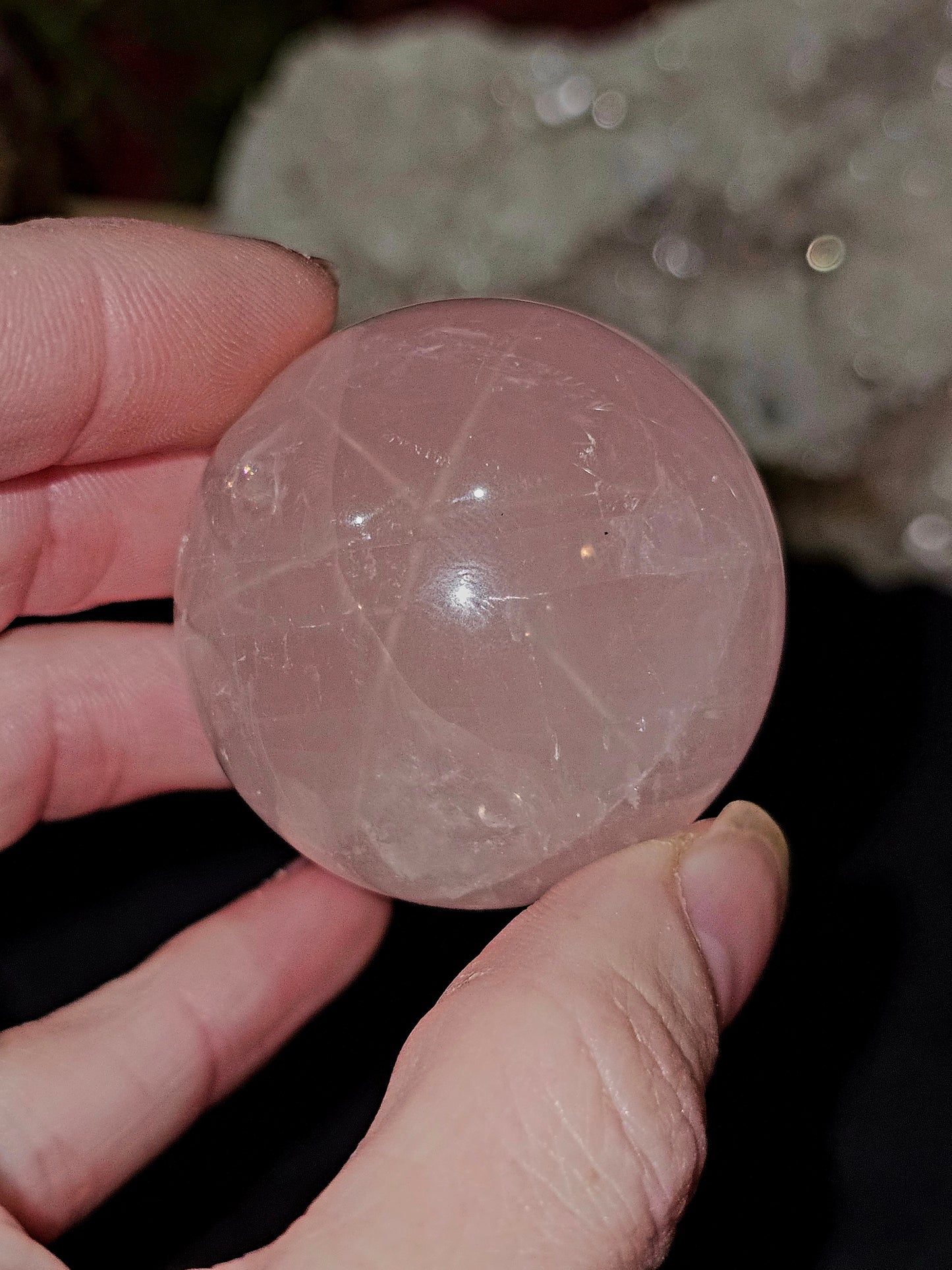 Star Flash Rose Quartz Sphere