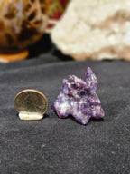Rare Nidoran Pokemon carving in Lepidolite