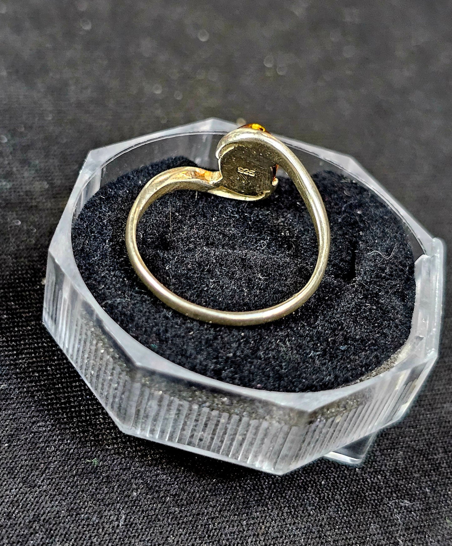 Stunning, Cognac Baltic Amber Ring set in .925 Sterling Silver