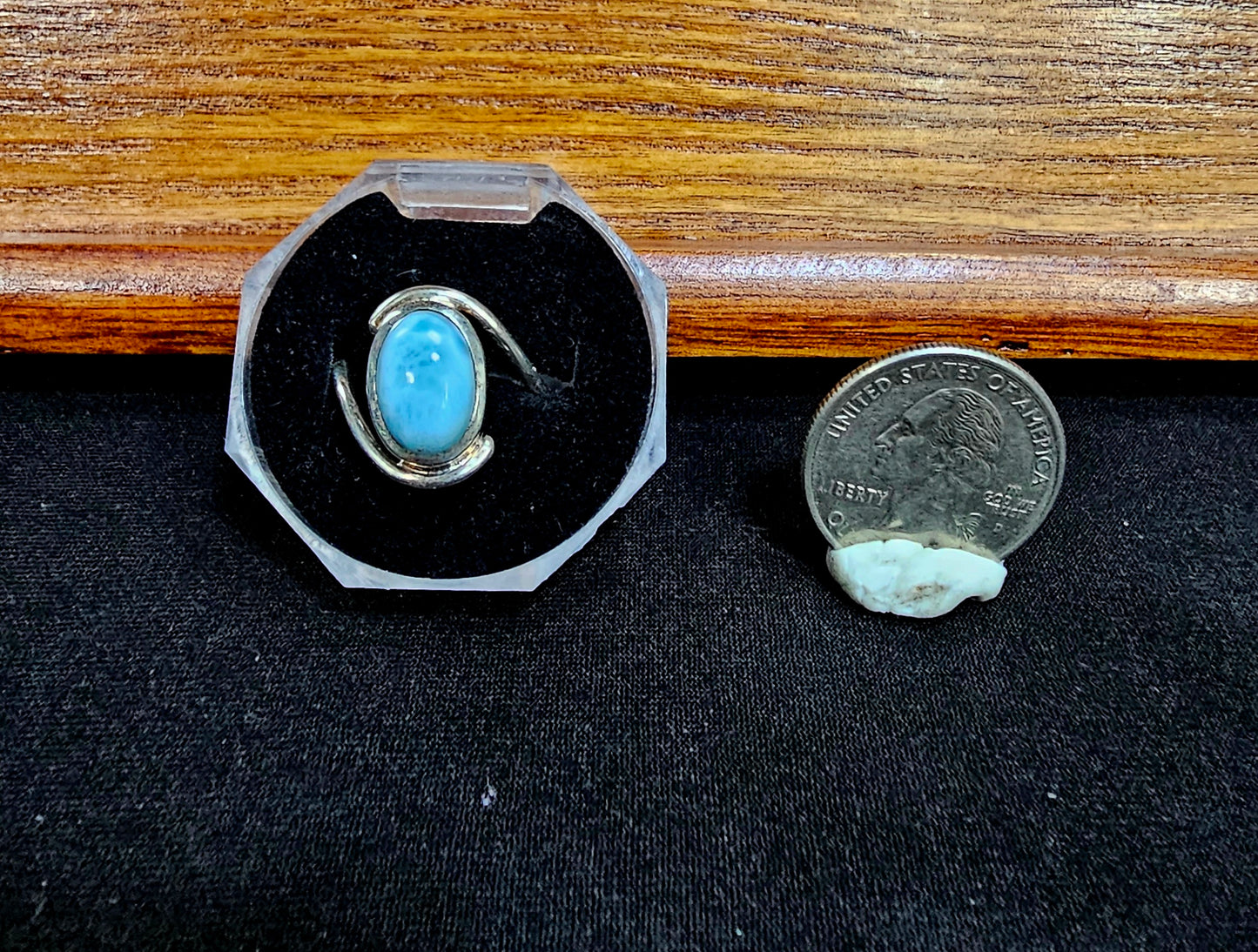 Stunning color on this Sterling Silver LARIMAR ring
