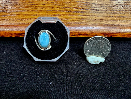 Stunning color on this Sterling Silver LARIMAR ring