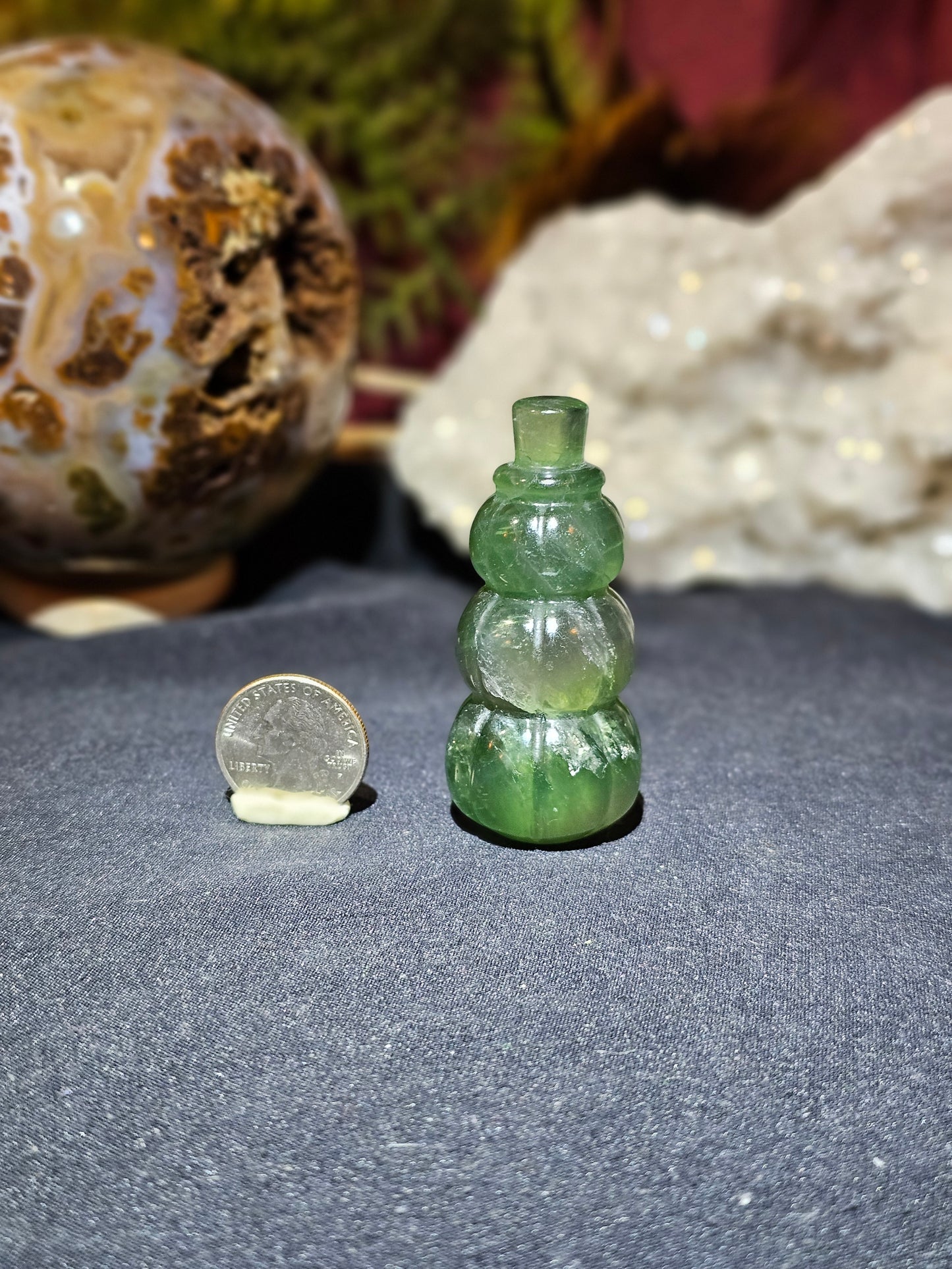 Green Fluorite Snowman. FLASHY