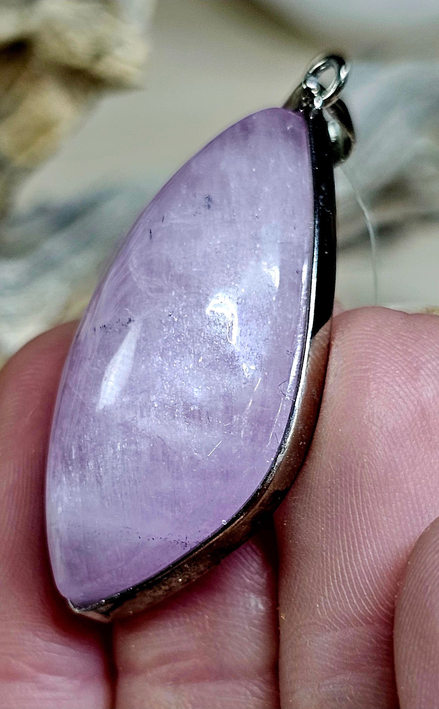Stunning, flashy Kunzite Pendant. Sterling Silver .925