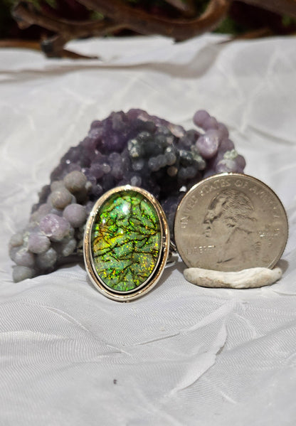 Silver Opal Ring Size 10