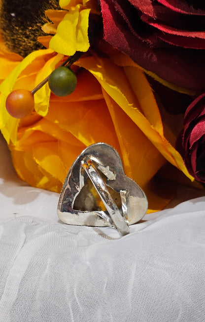 .925 Sterling Silver Bumble Bee Jasper Ring