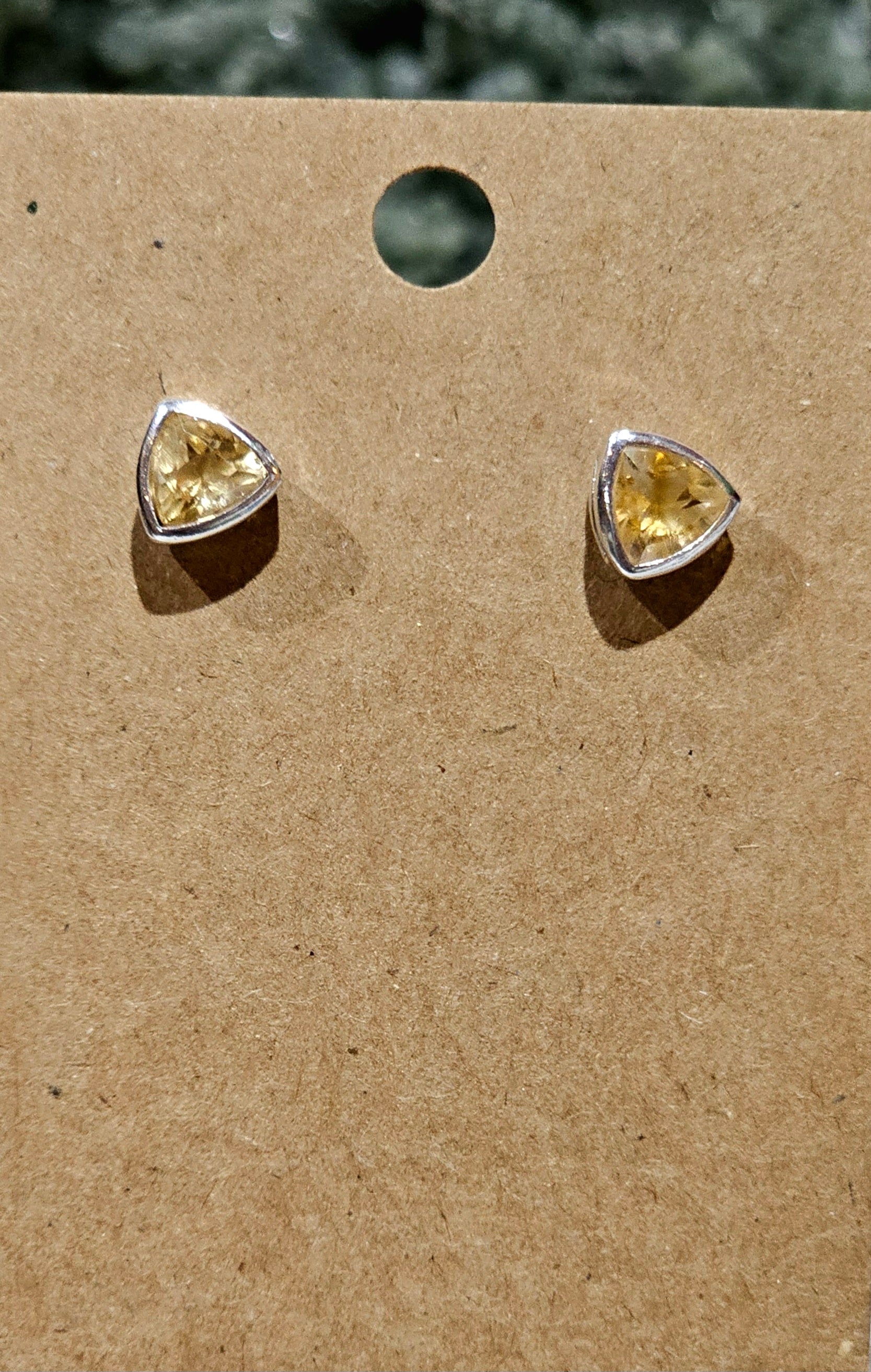 .925 Sterling Silver Faceted Citrine Studs