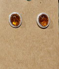 .925 Sterling Silver Baltic Amber earrings