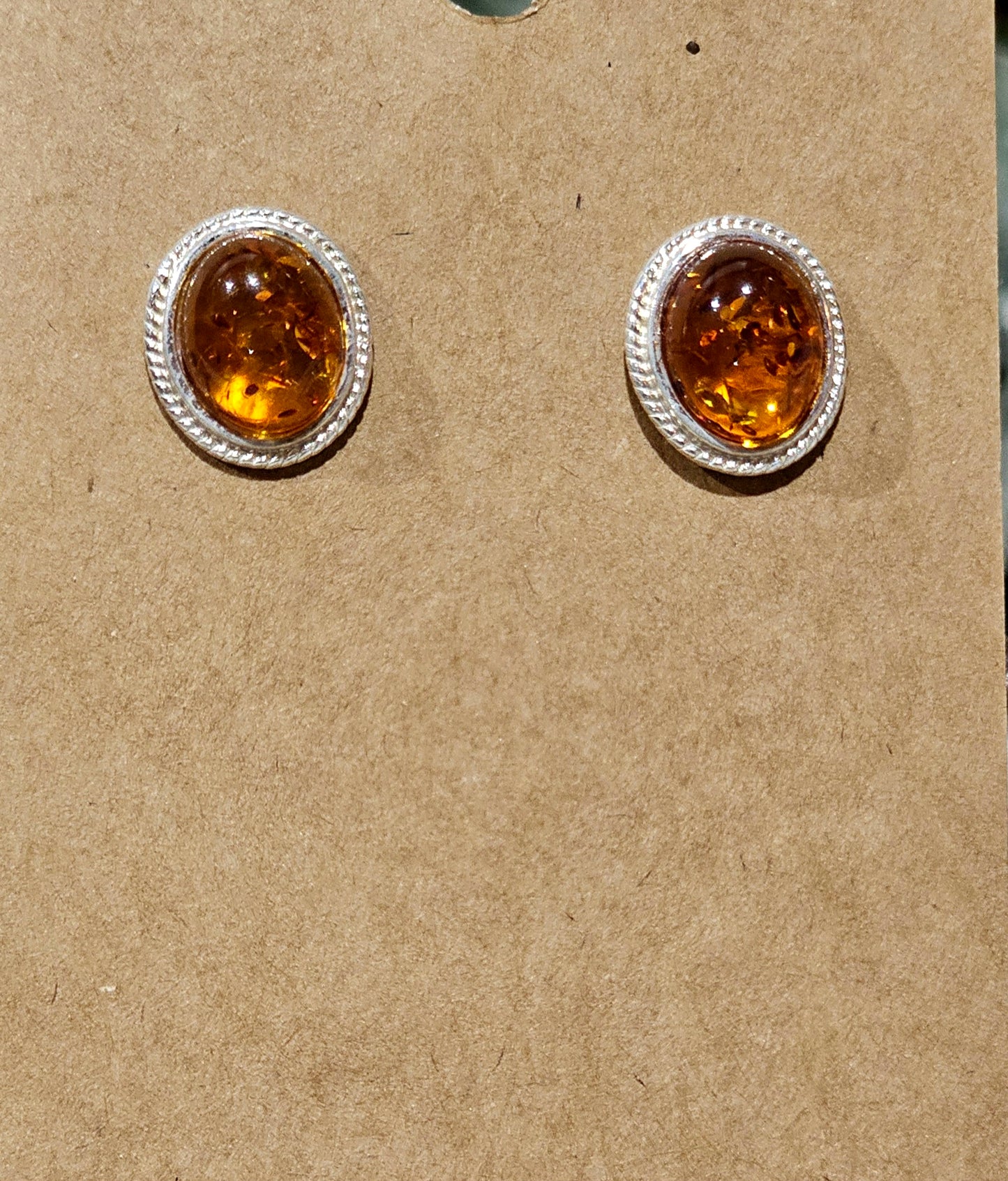 .925 Sterling Silver Baltic Amber earrings