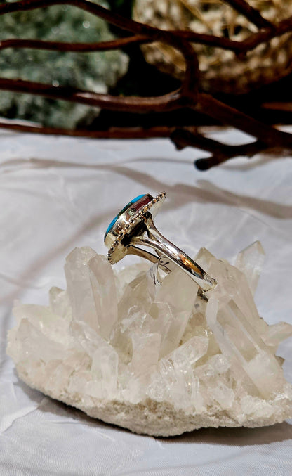 Turquoise in .925 Sterling Silver Ring Size 11