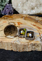 Southwest, Blackjack Turquoise Sterling Silver Stud Earrings