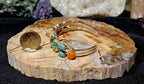 Sterling Silver Bumblebee Jasper & Mojave Turquoise Cuff – Large Wrist – 28.5g