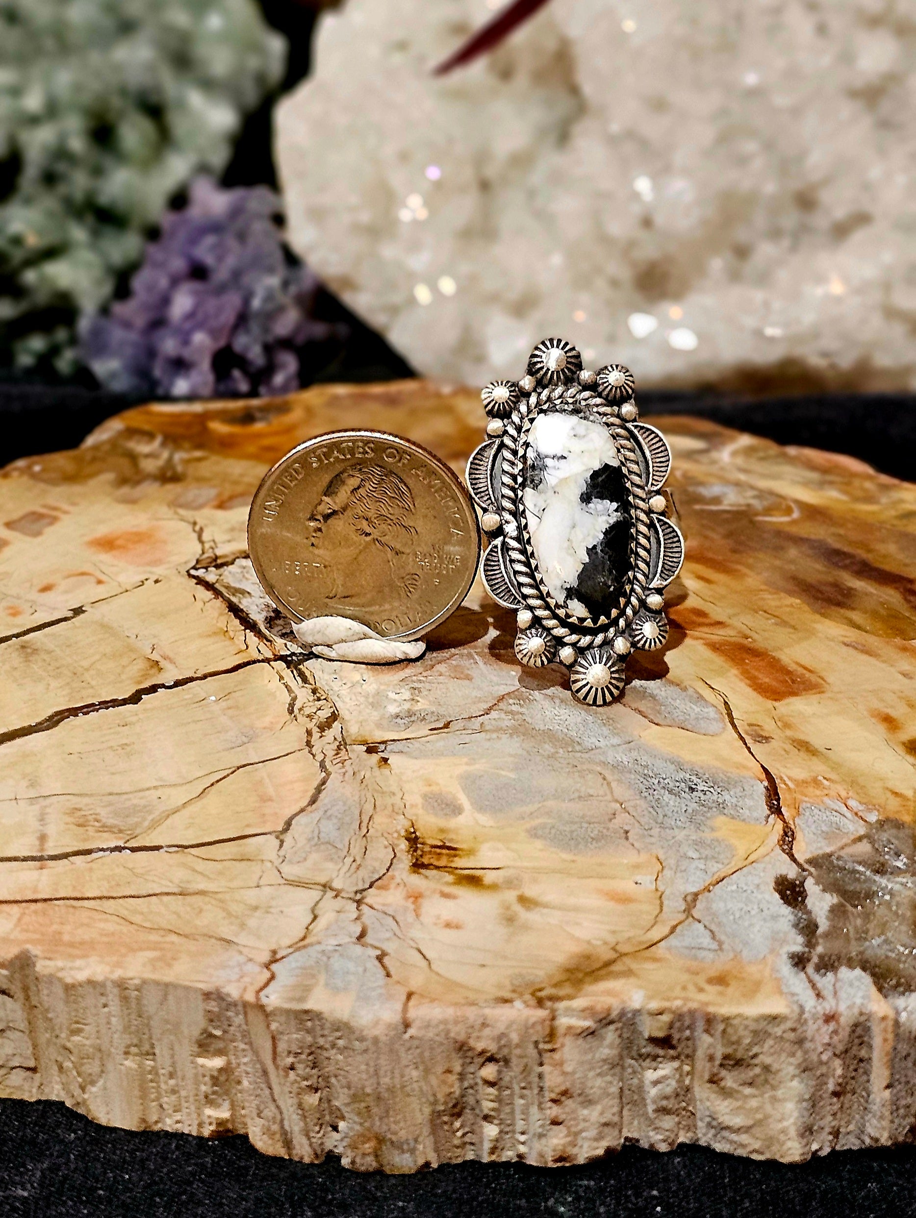 Sterling Silver Bumblebee Jasper & Mojave Turquoise Cuff – Large Wrist – 28.5g