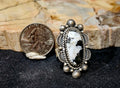 Southwest, White Buffalo Turquoise Adjustable Sterling Silver Ring