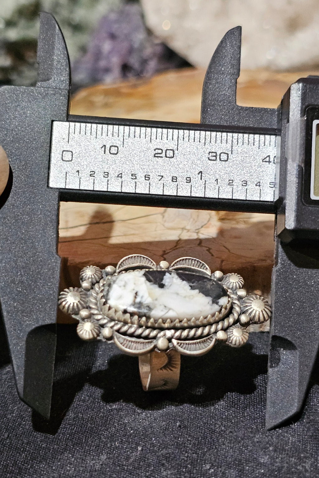 Southwest, White Buffalo Turquoise Adjustable Sterling Silver Ring