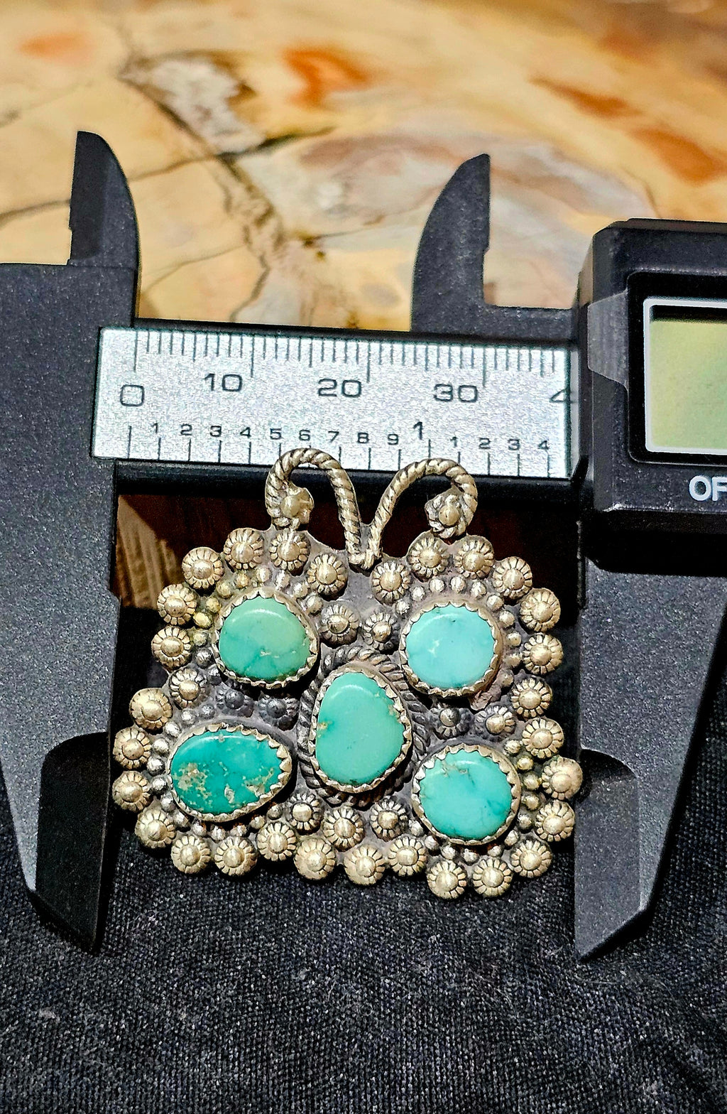 Handcrafted, Adjustable, butterfly Turquoise cluster Sterling Ring