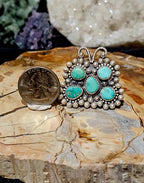 Handcrafted, Adjustable, butterfly Turquoise cluster Sterling Ring