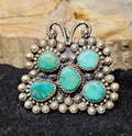 Handcrafted, Adjustable, butterfly Turquoise cluster Sterling Ring