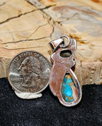 Spiny Oyster & Turquoise Cat Pendant – Sterling Silver Southwest Style (1.85”)