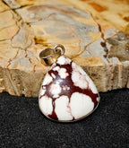 Wild Horse Jasper Sterling Silver Pendant | Brown & White Statement Stone