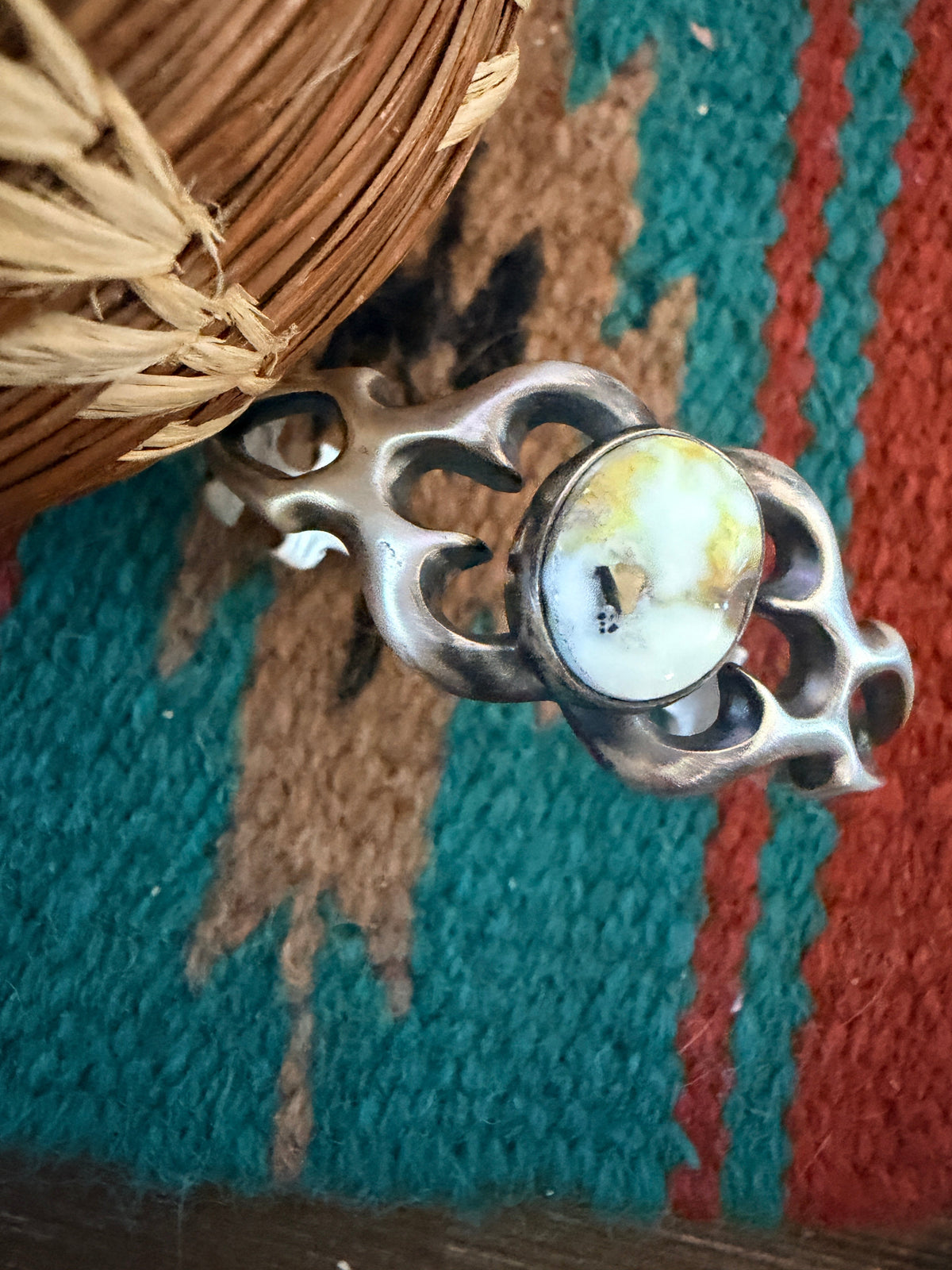 Handcrafted Palomino Turquoise & Sterling Silver Cuff Bracelet by Rick Tolino