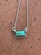 Handmade Sterling Silver Kingman Turquoise Bar Necklaces