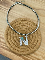 Handmade Sterling Silver and Turquoise Letter Pendant